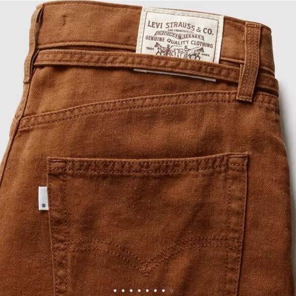 Levis XL Straight Linen Pants in Sorel House Linen Brown Free People NWT - Picture 6 of 16